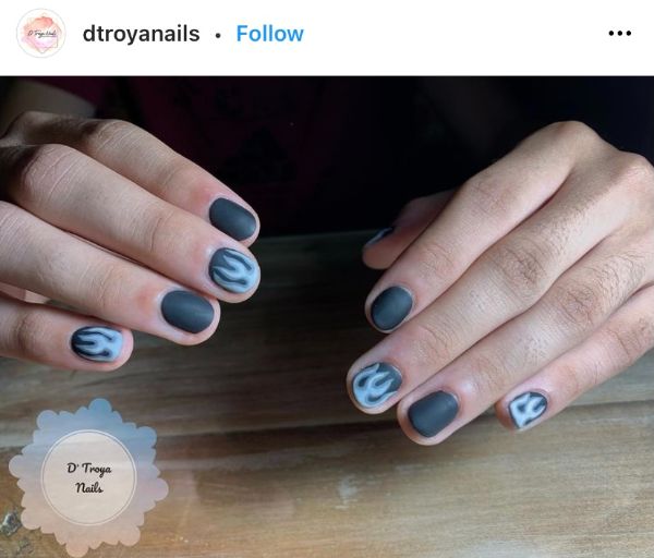 dark gray nails men boys