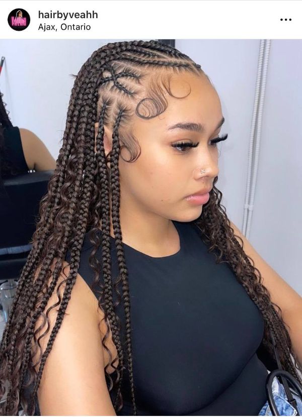 gypsy braids with criss-cross braids and edges