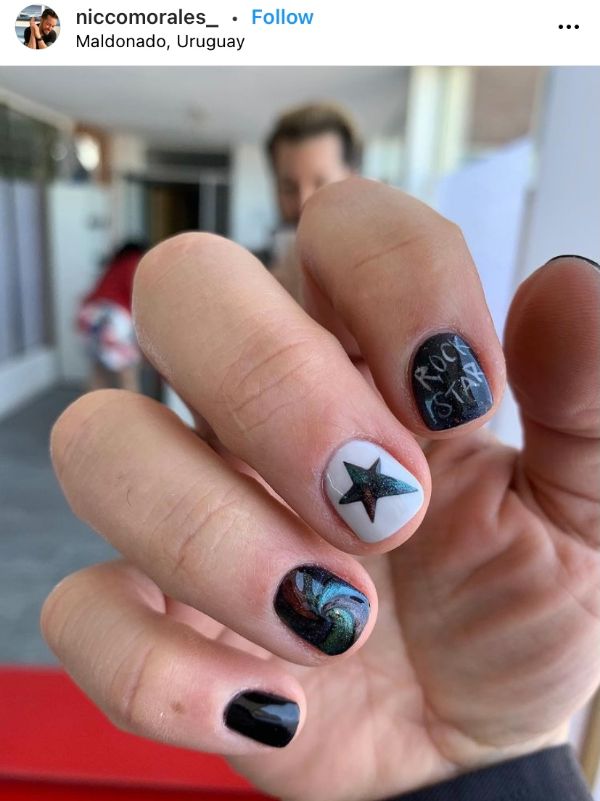 nail art with stars for men