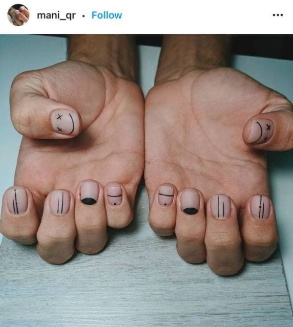 simple male nail art
