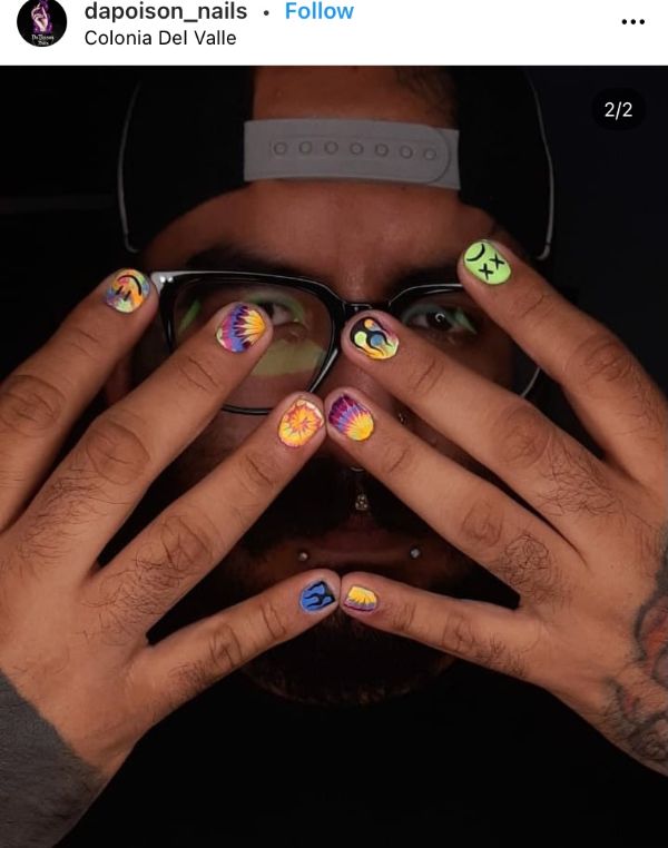 hippie men's nail art