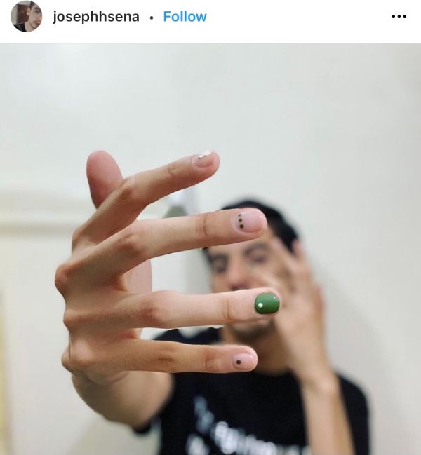 green nail design for men