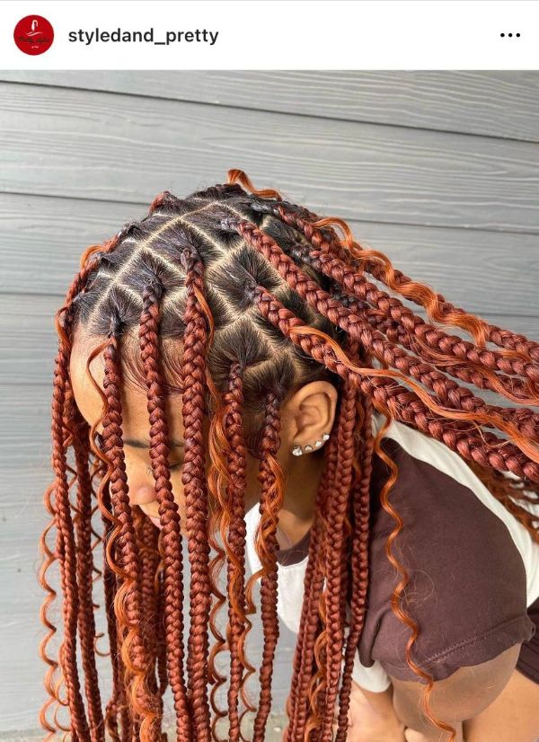 red auburn gypsy braids
