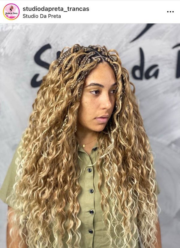 gypsy braids blonde with curly ends