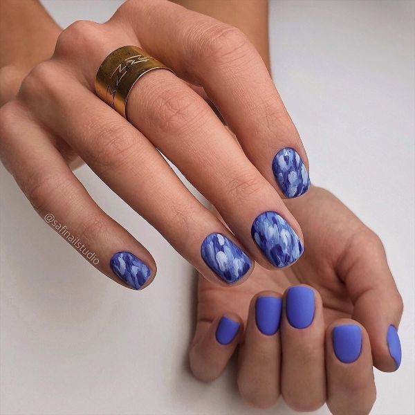 indigo blue nail art design