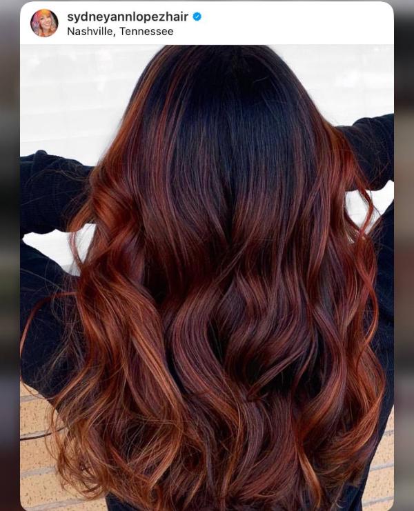 Cherry Hair Color and Root Smudge