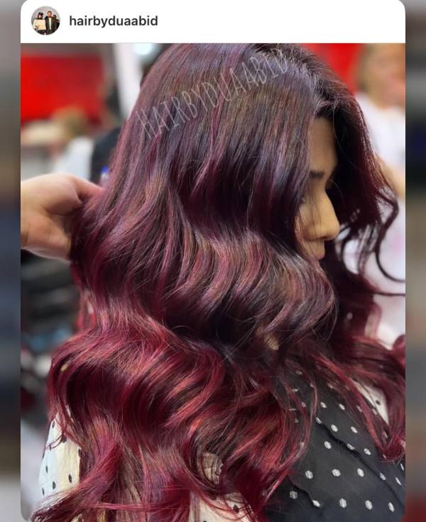 Black Cherry Hair with Big Waves