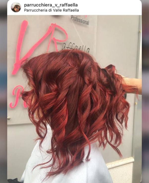 Copper-Tinted Cherry Red Hair