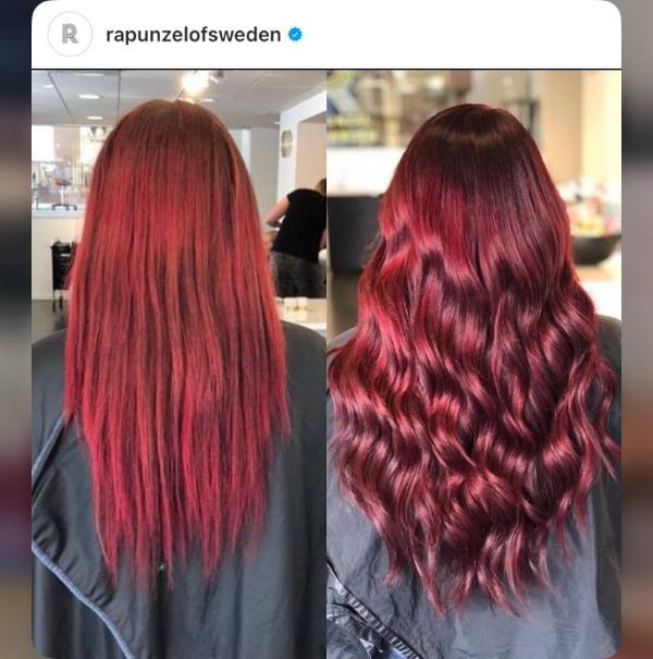 Cherry Hair Color with Extensions