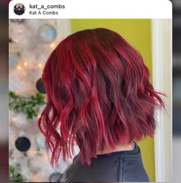 Cherry Red Hair Bob Cut