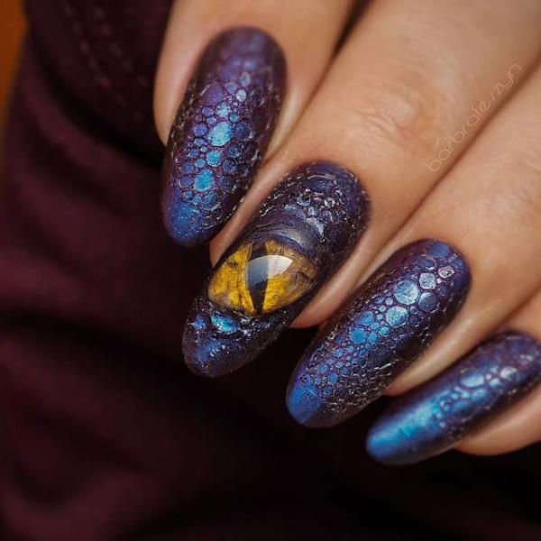 blue dragon skin nails