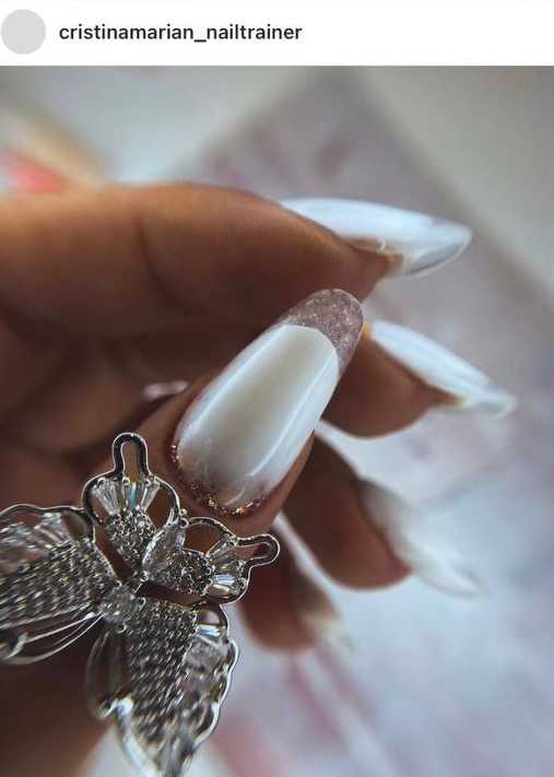 wedding French glass nails