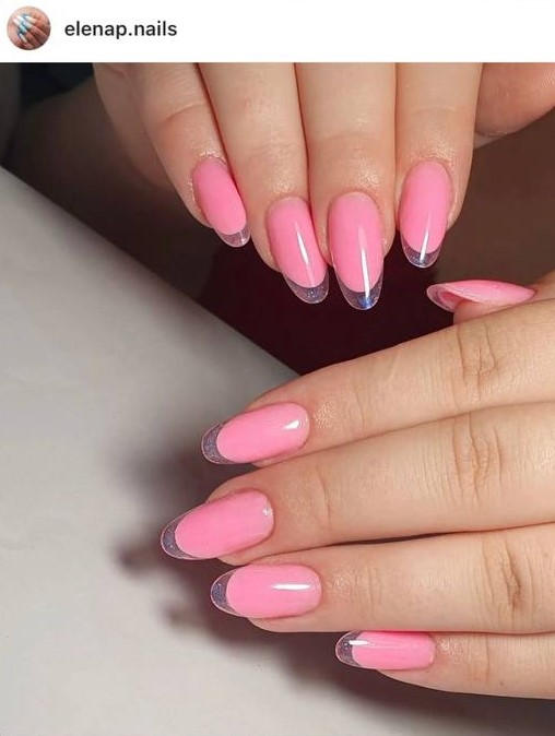 Marshmallow pink French glass nails