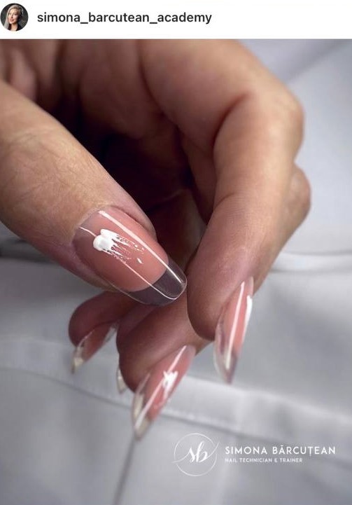 oval French glass nails