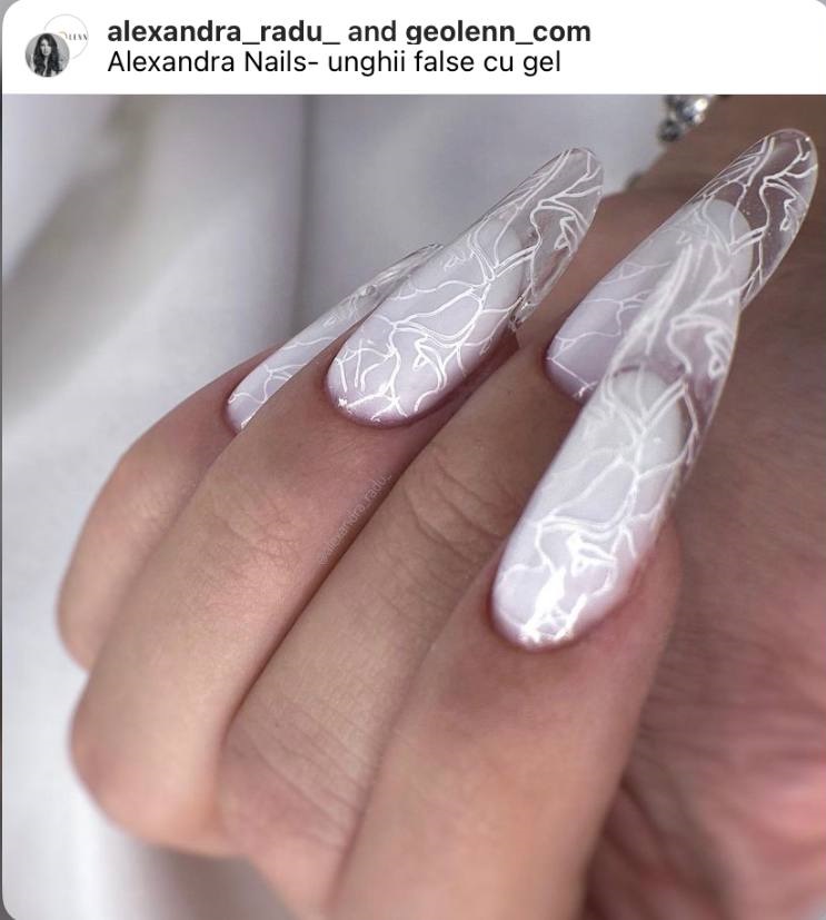 bridal French glass nails