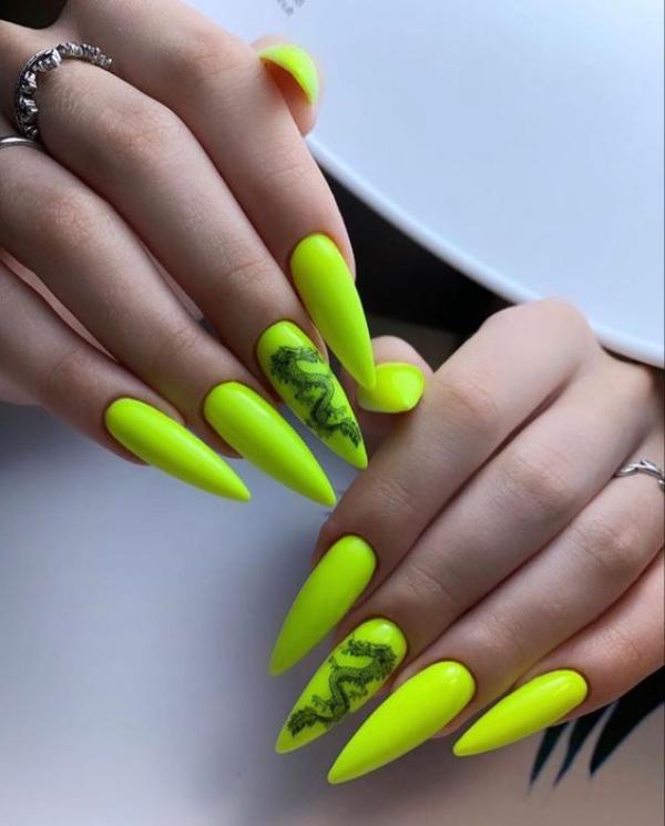 long yellow dragon nails