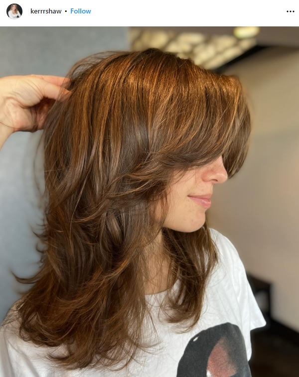 red brown butterfly layered cut