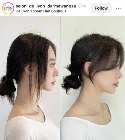 straight-hair-low-bun-with-curtain-bangs