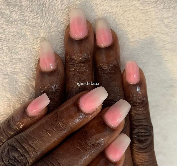 beige ombre nails for black women skin tone
