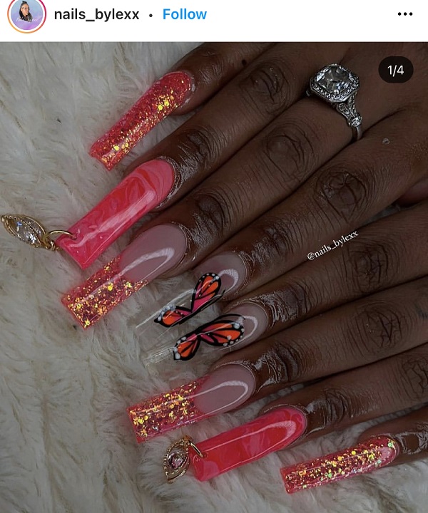 pink nail color for dark skin shade