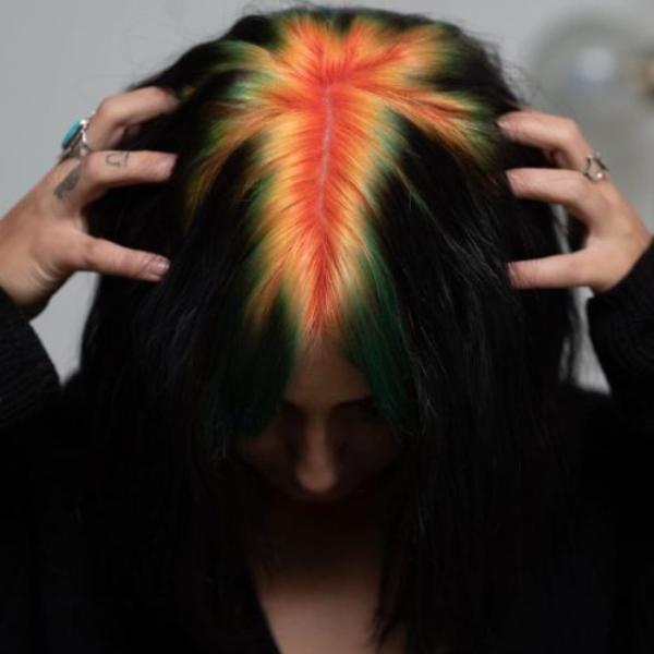 colorful roots alt hairstyle