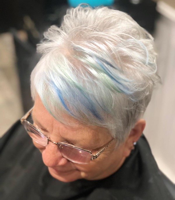 dyed bangs older women haircuts