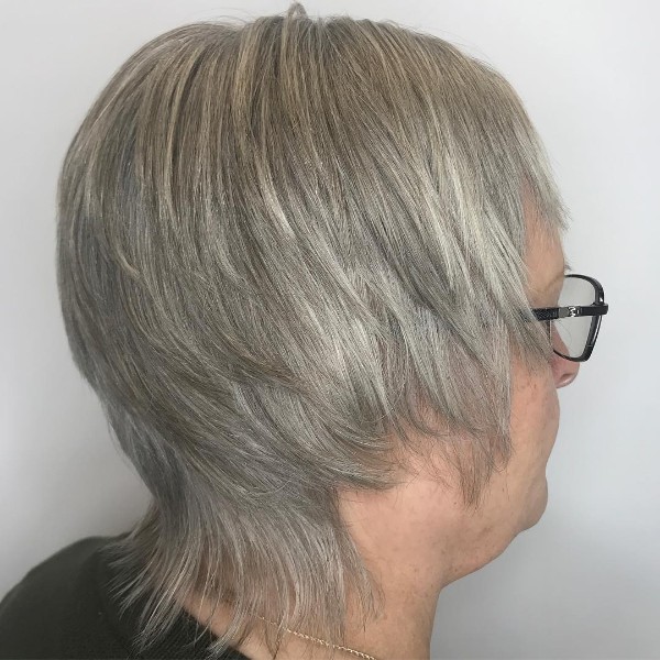 gray mullet haircut senior woman