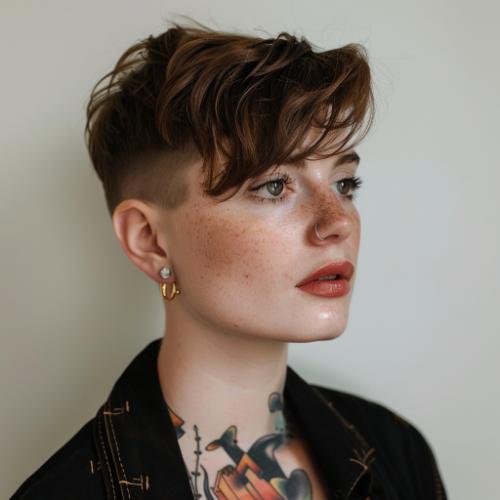 lesbian haircut textured wavy top