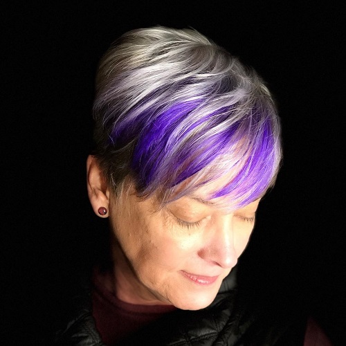 neon purple hair color mature woman