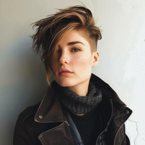 lesbian haircut side-swept