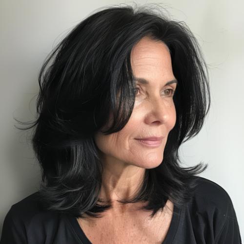 hair woman over 60 shoulder-length classic cut