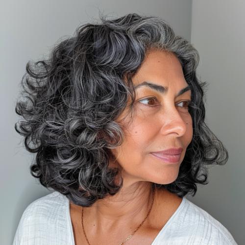 medium hairstyle mature woman over 60
