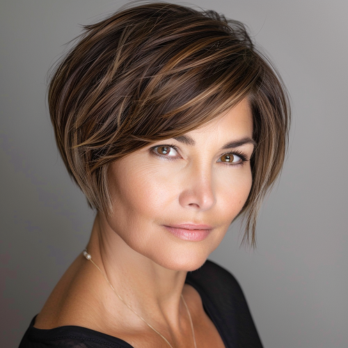 Angled A-Line Pixie Bob Woman over 40