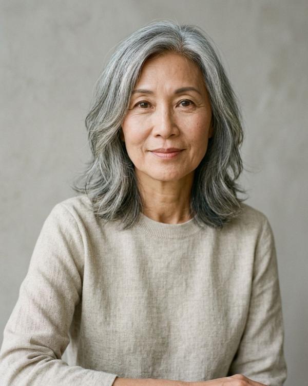 Wash and Wear Older Women Haircut Layered Long Bob