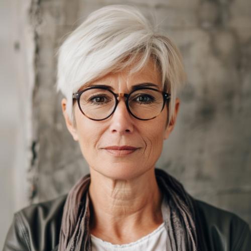 Pixie Over 50 with Glasses