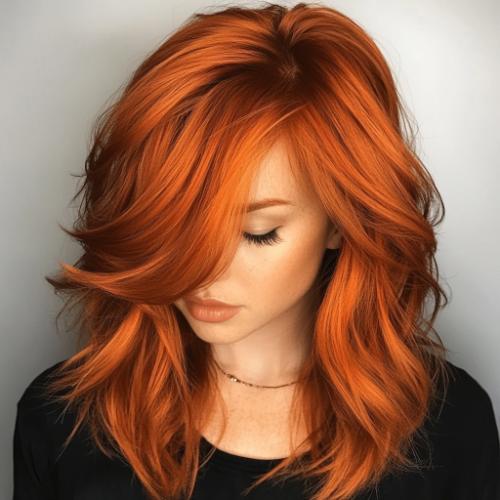 Medium Layered Fiery Copper Waves