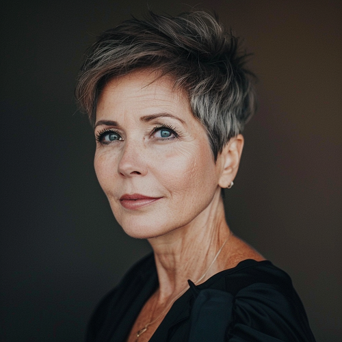 Face Framing Pixie Over 50