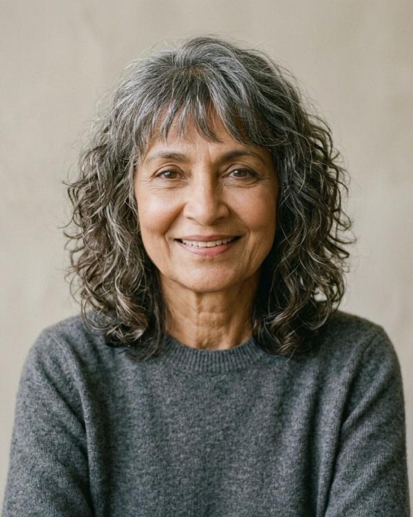 Wash and Wear Older Women Haircut Medium Shaggy Lob Long Bob