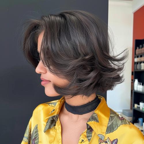 Short Butterfly Bob with Flipped Ends