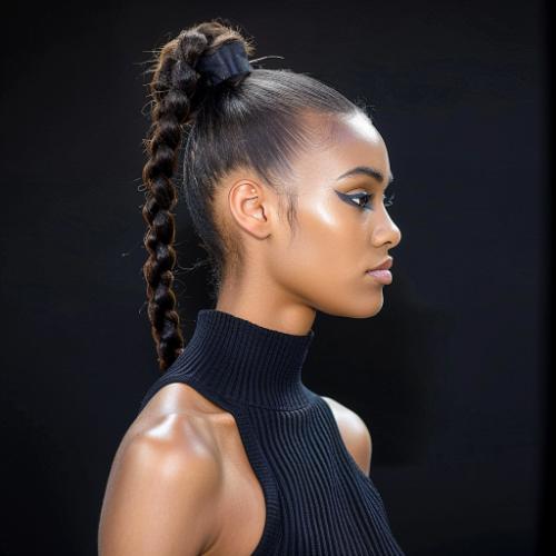 Long High Braided Ponytail