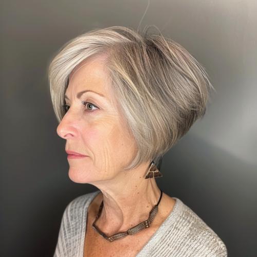 Ash Gray Pixie Bob Cut