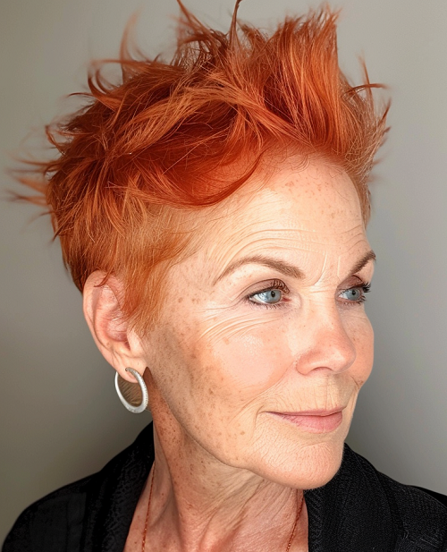 Copper Spiky Pixie Over 50