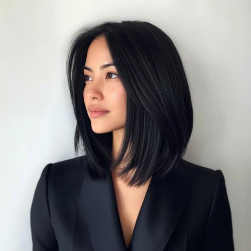 Medium-Length Cut with Layers