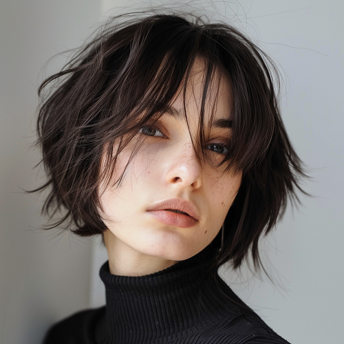 jagged lesbian bob hairstyle