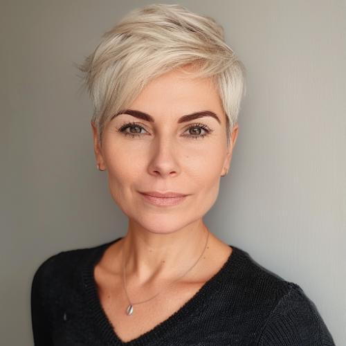 Light Blonde Pixie Over 50