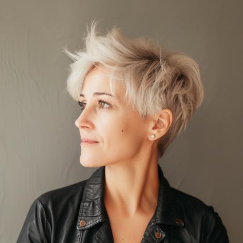 Silver-Blonde Pixie over 50