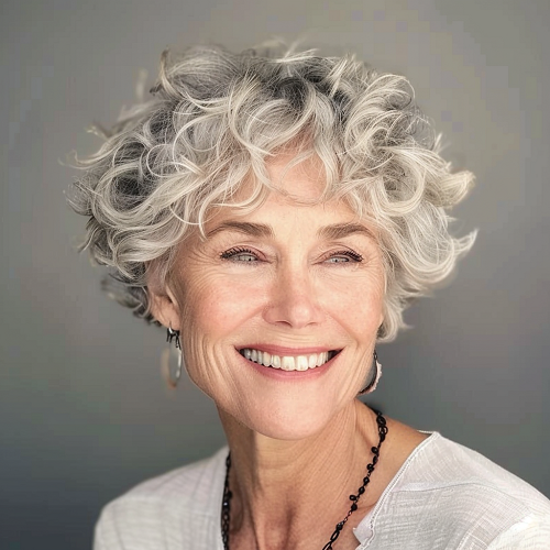 short curly hair over 60