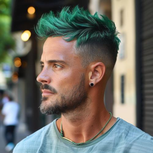 Short Green Haircut Men