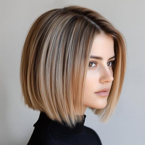 Medium Layered Blunt Bob<