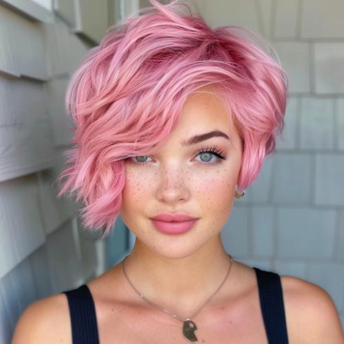 Pink Bixie Hairstyle